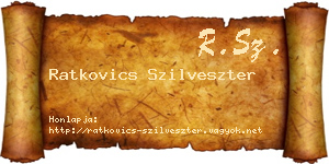 Ratkovics Szilveszter névjegykártya